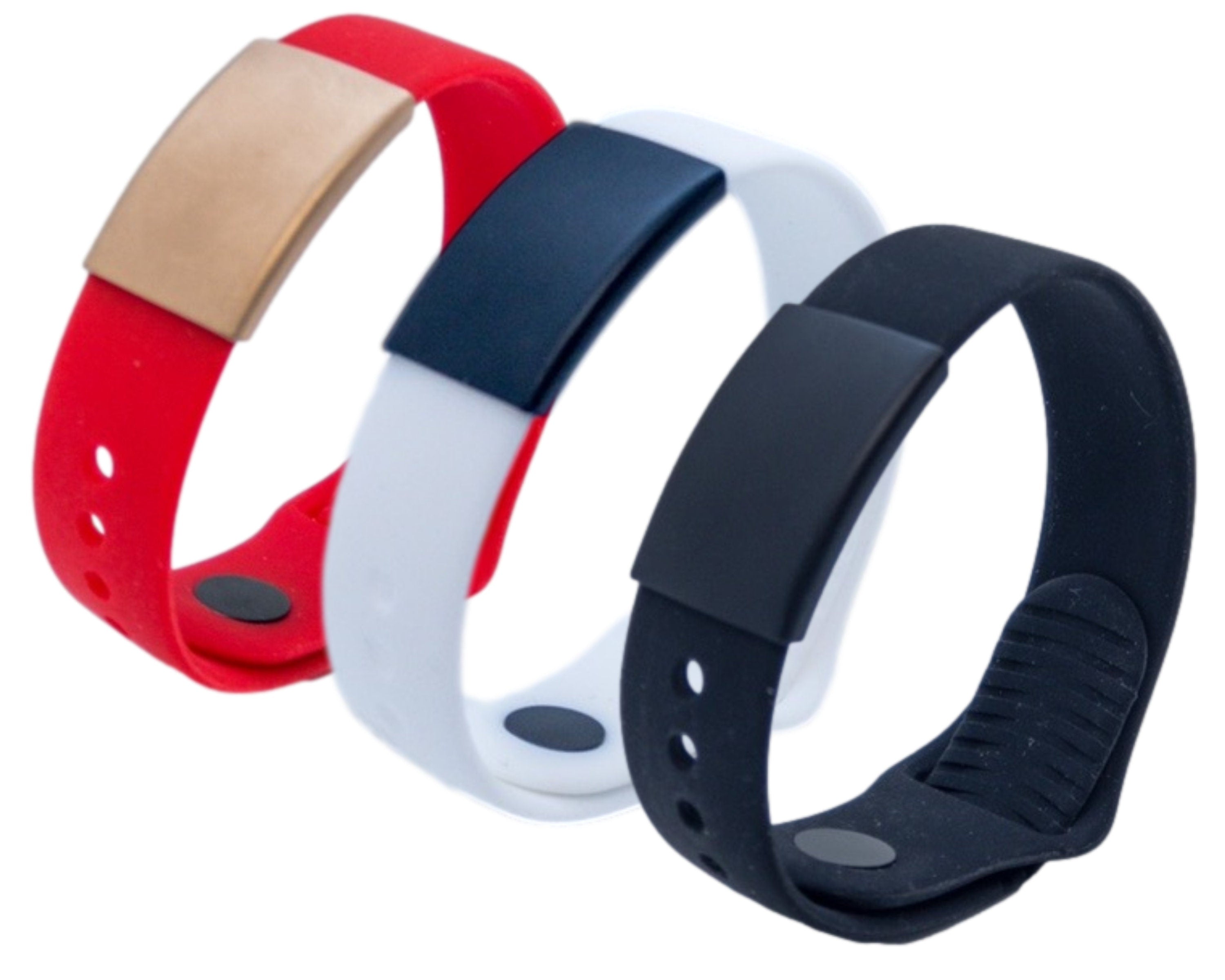 Pin Tuck Wristband with an 18mm wide silicone band. – My Custom ID™