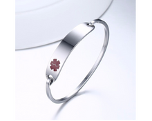 Load image into Gallery viewer, Medical Alert Steel Bracelets, Medical Alert Stainless Steel Bracelet for Women And Men, , Engraved Silver Stainless Steel Medical Alert ID Bracelet for Women and Men.