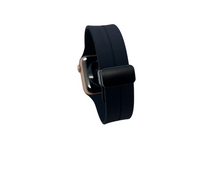 Load image into Gallery viewer, Apple Watch Black Band Personalized 38mm 40mm 41mm 42mm 44mm 45mm 49mm,  Band iWatch Series 9 8 7-1, Silicone Apple Band
