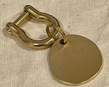 Load image into Gallery viewer, Personalized Solid Brass Dog Tag – Unique Irregular Shape with Laser Engraving
