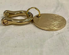Load image into Gallery viewer, Personalized Solid Brass Dog Tag – Unique Irregular Shape with Laser Engraving
