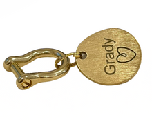 Load image into Gallery viewer, Personalized Solid Brass Dog Tag – Unique Irregular Shape with Laser Engraving
