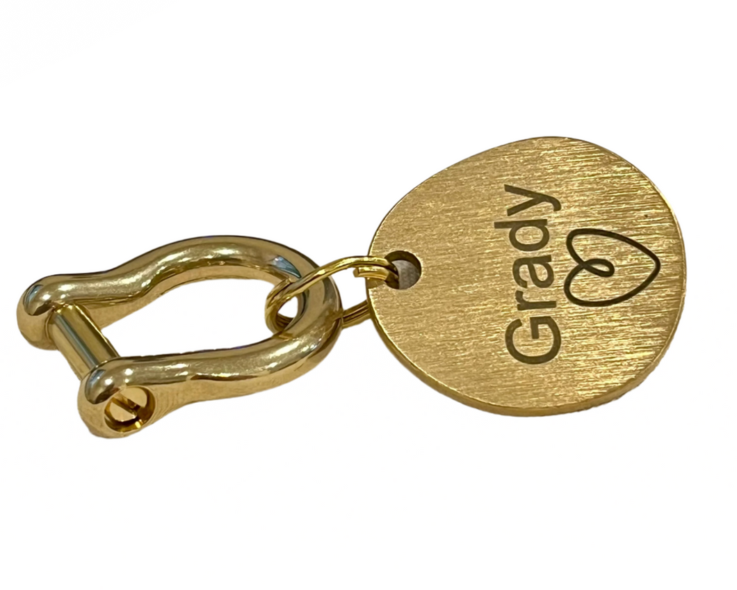 Personalized Solid Brass Dog Tag – Unique Irregular Shape with Laser Engraving
