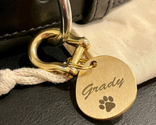 Load image into Gallery viewer, Personalized Solid Brass Dog Tag – Unique Irregular Shape with Laser Engraving
