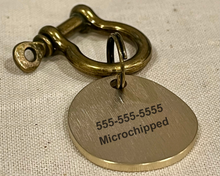 Load image into Gallery viewer, Personalized Solid Brass Dog Tag – Unique Irregular Shape with Laser Engraving
