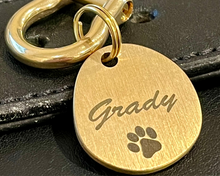 Load image into Gallery viewer, Personalized Solid Brass Dog Tag – Unique Irregular Shape with Laser Engraving
