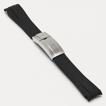 Load image into Gallery viewer, 20mm Curved-End FKM Rubber Watch Strap | Optional Engraving | Oyster Clasp Compatible
