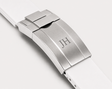 Load image into Gallery viewer, 20mm Curved-End FKM Rubber Watch Strap | Optional Engraving | Oyster Clasp Compatible

