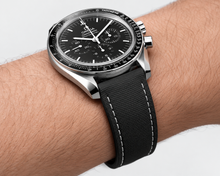 Load image into Gallery viewer, Stitched FKM Hybrid Strap with Deployment Clasp Sailcloth Pattern
