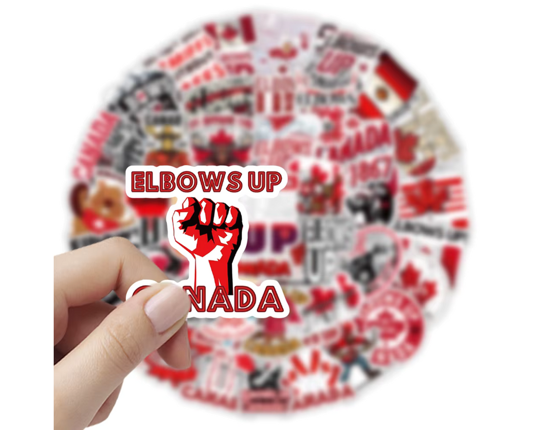 Elbows Up Canada Stickers – 54pcs Waterproof Cartoon Graffiti Sticker Pack (4–8cm)