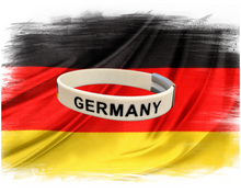 Load image into Gallery viewer, Personalized Germany Silicone Wristband ID – Custom Stainless Steel Tag for Medical, Dementia, Kids ID or Inspirational Quote
