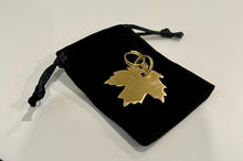 Load image into Gallery viewer, Brass Maple Leaf Dog Tag – Personalized Pet ID Tag with Solid Brass Hardware
