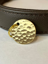 Charger l'image dans la galerie, Custom Hammered Brass Dog ID Tag -  25mm X 25mm Round - Laser Engraved
