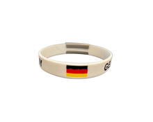 Load image into Gallery viewer, Personalized Germany Silicone Wristband ID – Custom Stainless Steel Tag for Medical, Dementia, Kids ID or Inspirational Quote

