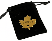 Load image into Gallery viewer, Brass Maple Leaf Dog Tag – Personalized Pet ID Tag with Solid Brass Hardware
