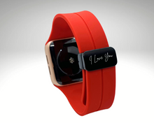 Load image into Gallery viewer, Apple Watch Red Band Personalized 38mm 40mm 41mm 42mm 44mm 45mm 49mm, Band iWach Series 9 8 7-1 Silicone Apple Watch
