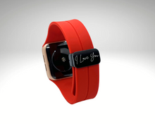 Load image into Gallery viewer, Apple Watch Red Band Personalized 38mm 40mm 41mm 42mm 44mm 45mm 49mm, Band iWach Series 9 8 7-1 Silicone Apple Watch
