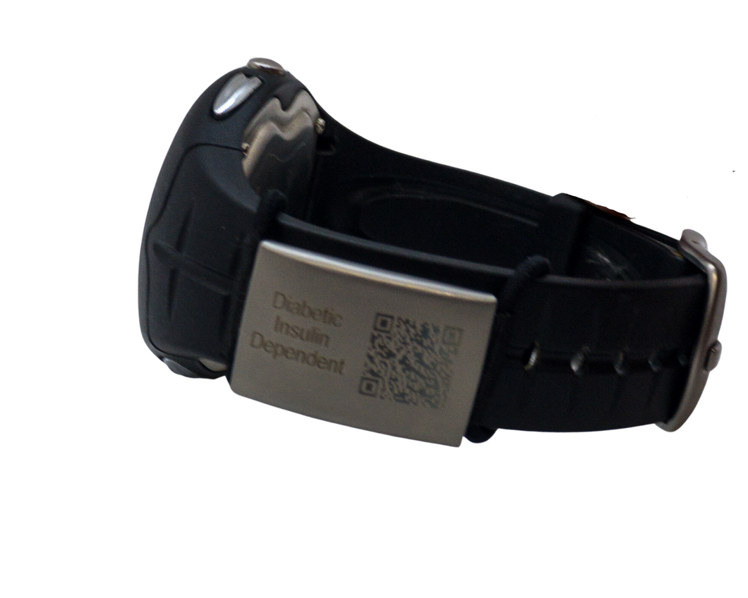 Medical alert for fitbit, medical alert for Garmin, Polar. Engraved stainless steel identity tag, medical alert tag.