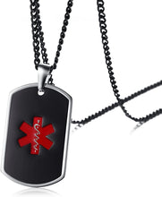 Load image into Gallery viewer, Medical Alert Dog Tag Necklace For Men, Medical Alert Dog Tag Necklace For Women, Dog Tag Necklace Personalized.
