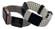 Load image into Gallery viewer, ID Tag for Watch, Black ID Tag for Fitness Tracker, Engraved, Stainless Steel 24mm X 25mm.
