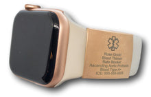 Load image into Gallery viewer, Apple Watch ID Tag | Rose Gold Color Stainless Steel | My Custom ID™
