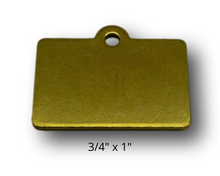 Load image into Gallery viewer, Dog Tag, Brass ID tags, Rectangular Dog Tag Personalized.
