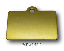 Load image into Gallery viewer, Dog Tag, Brass ID tags, Rectangular Dog Tag Personalized.
