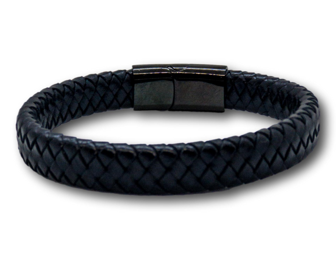 Braided Leather Cord Bracelet | Magnetic Bracelet for Men | My Custom ID™