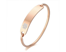 Charger l&#39;image dans la galerie, Medical Alert Bracelet For Women And Men.  Engraved Rose Gold Stainless Steel Medical Alert Bracelet For Women and Men.
