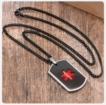 Load image into Gallery viewer, Medical Alert Dog Tag Necklace For Men, Medical Alert Dog Tag Necklace For Women, Dog Tag Necklace Personalized.
