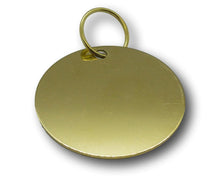 Load image into Gallery viewer, Shop Big round brass id tag | Laser engraved | My Custom ID™
