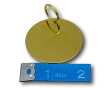 Load image into Gallery viewer, Shop Big round brass id tag | Laser engraved | My Custom ID™
