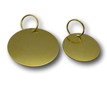 Load image into Gallery viewer, Shop Big round brass id tag | Laser engraved | My Custom ID™
