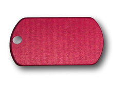 Charger l&#39;image dans la galerie, Collier Dog Tag Militaire - Aluminium Rouge Gravé.
