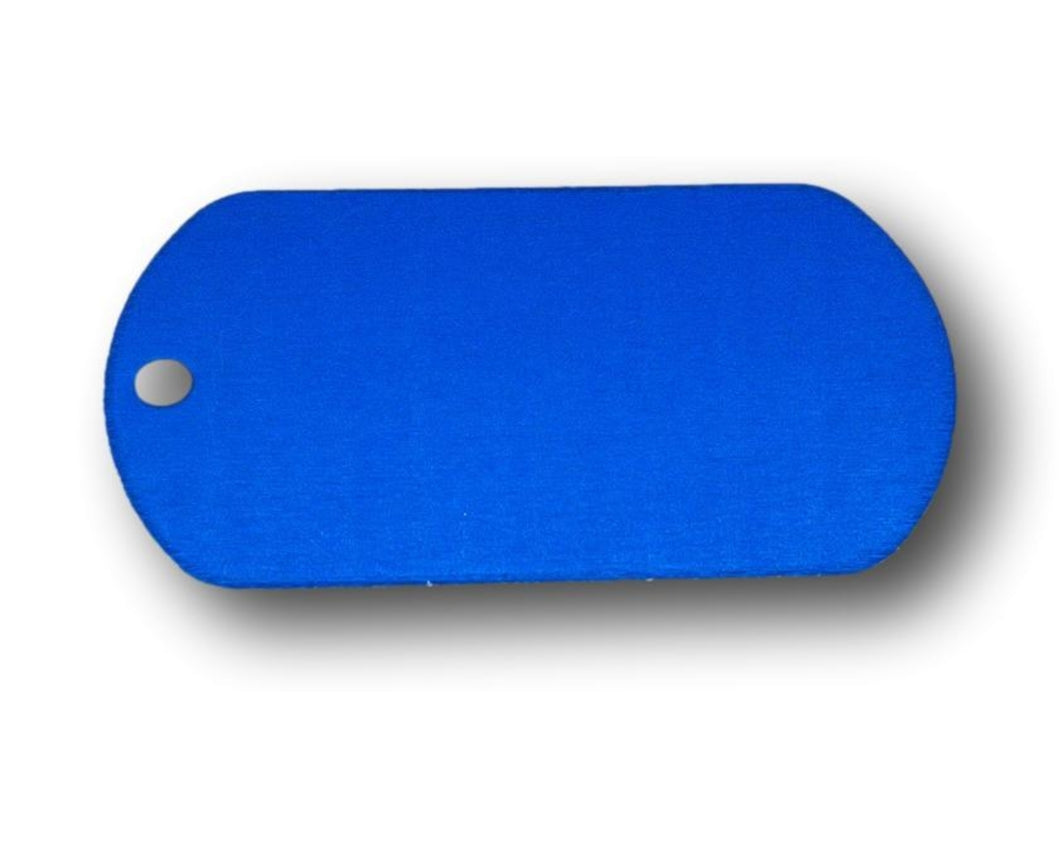 Collier Dog Tag Militaire - Aluminium Bleu Gravé