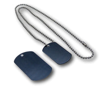 Charger l&#39;image dans la galerie, Collier Dog Tag Militaire - Aluminium Noir Gravé
