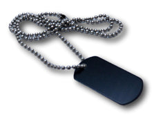 Charger l&#39;image dans la galerie, Collier Dog Tag Militaire - Aluminium Noir Gravé
