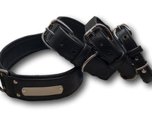 Charger l&#39;image dans la galerie, Personalized Dog collar | Black leather dog collar | My Custom ID™
