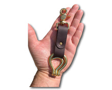 Load image into Gallery viewer, Hoof Pick, Brass, Folding, Leather Fob. freeshipping - My Custom ID
